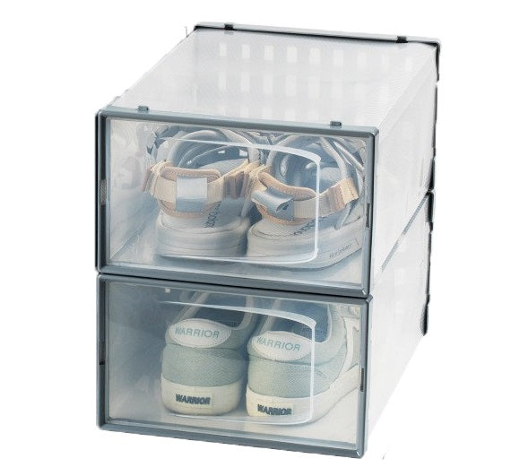 Pantofar stivuibil, suport incaltaminte, cutie depozitare pantofi, transparenta, ventilata, respirabila