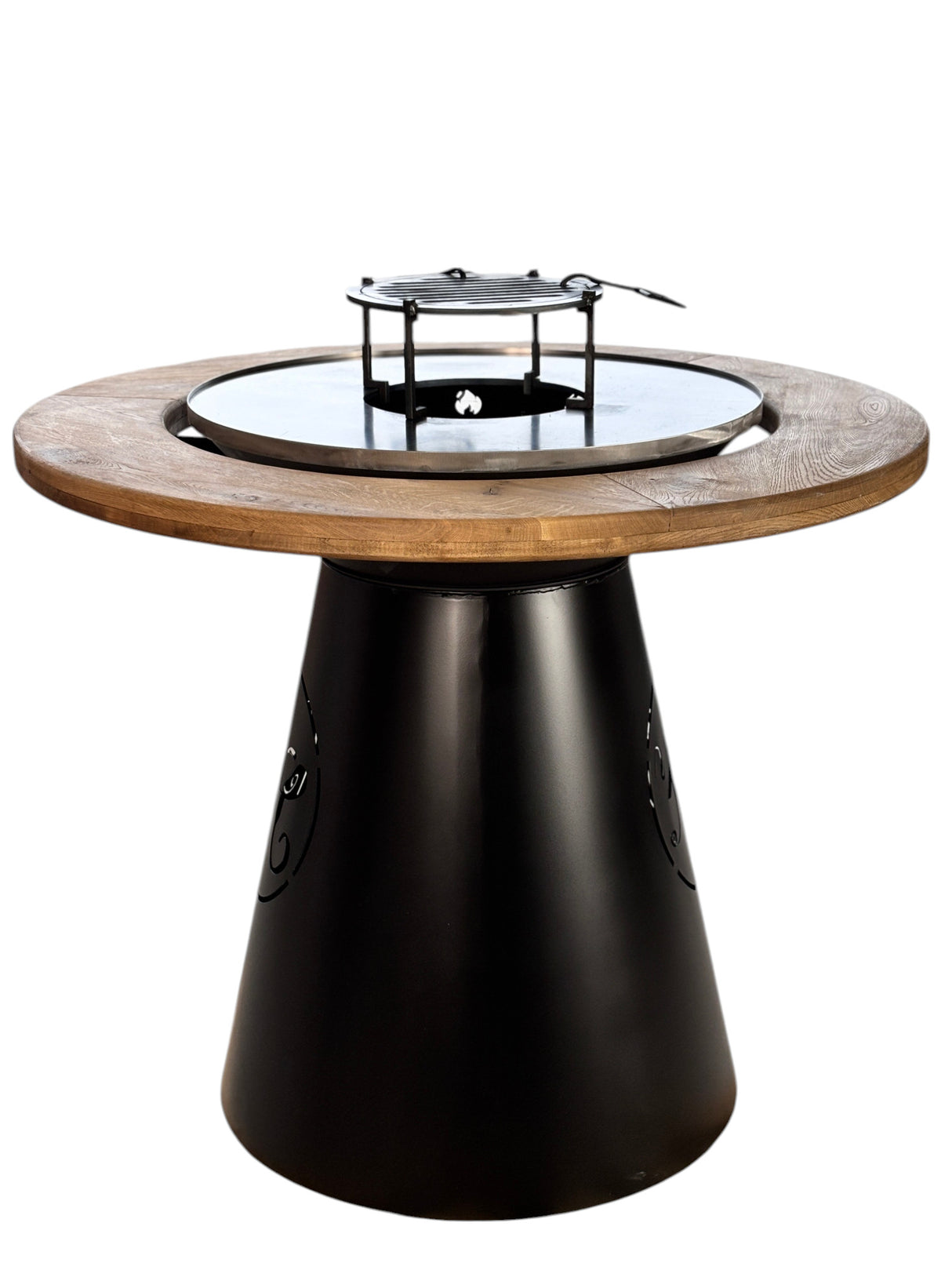 Gratar de  gradina VIP fire pit cu Blat din lemn si  Plita 10 mm