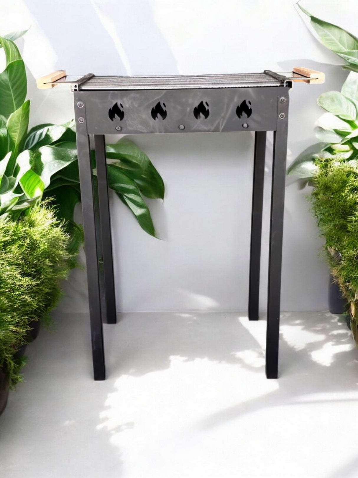 Gratar Gradina portabil 50 x 35 cm bare rotunde din otel 8mm , Personalizabil, Demontabil