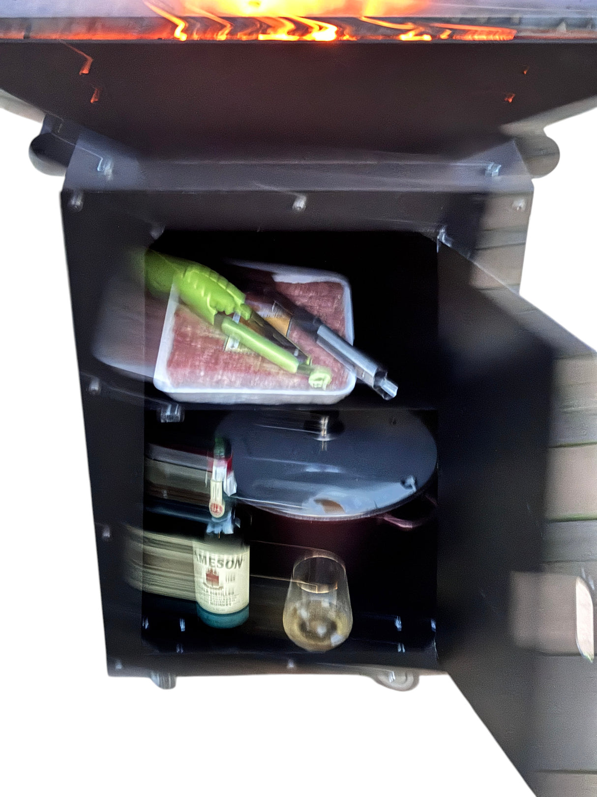 Gratar de gradina 75x75 cm fire pit cu Plita 6, 8 sau 10 mm Otel dur