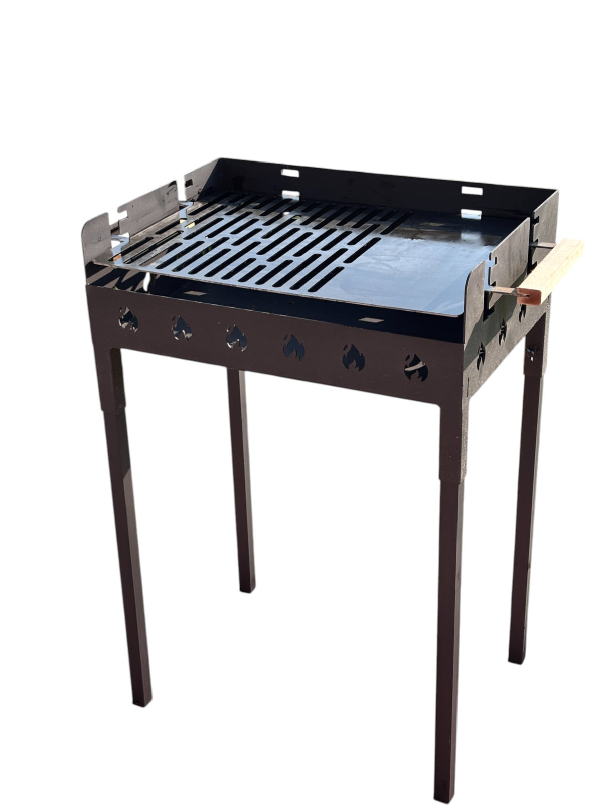 Gratar gradina portabil, cu masa polita lucru reglabil pe inaltime de gatire  65X45X95 CM