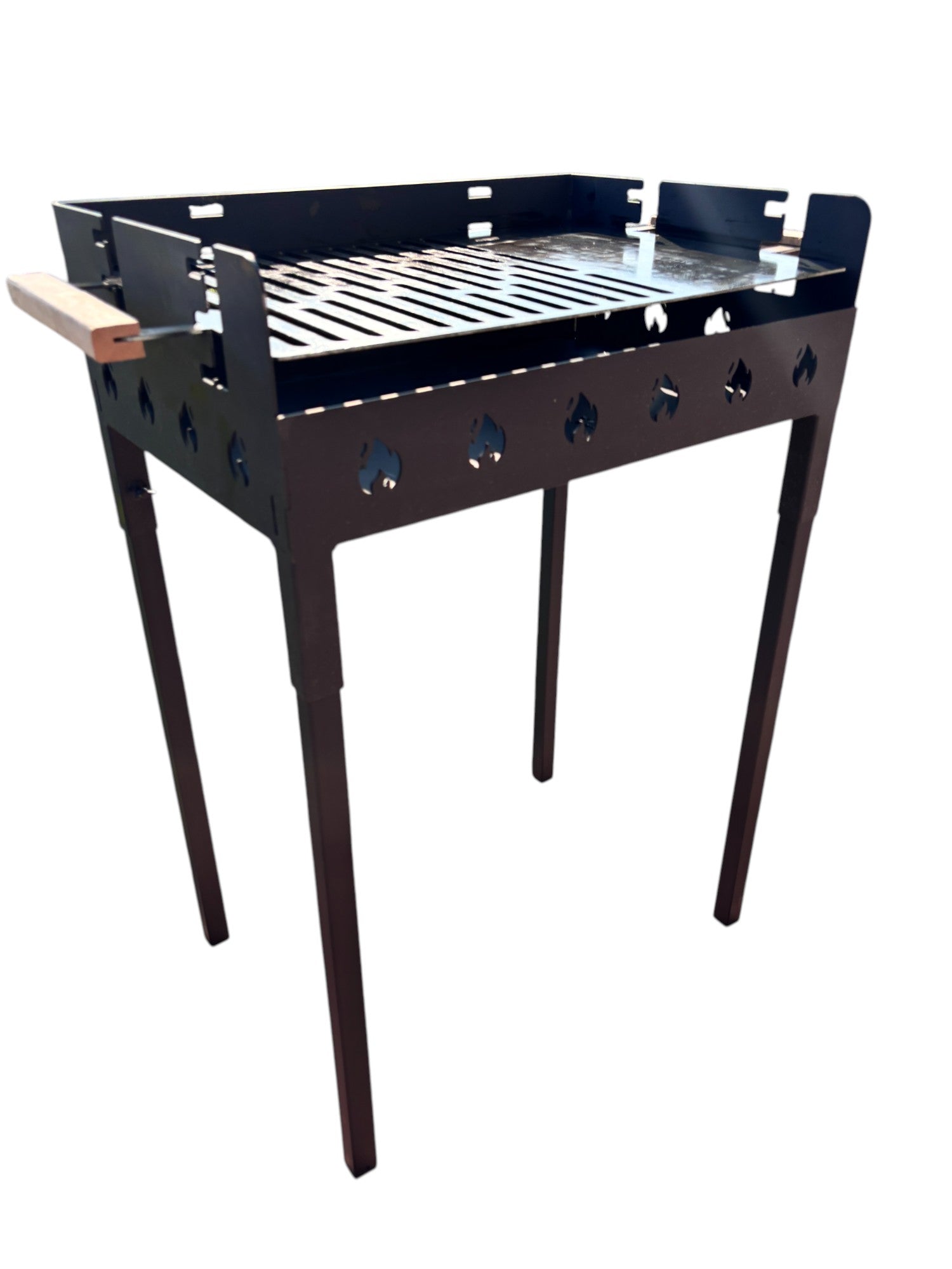 Gratar gradina portabil, cu masa polita lucru reglabil pe inaltime de gatire  65X45X95 CM