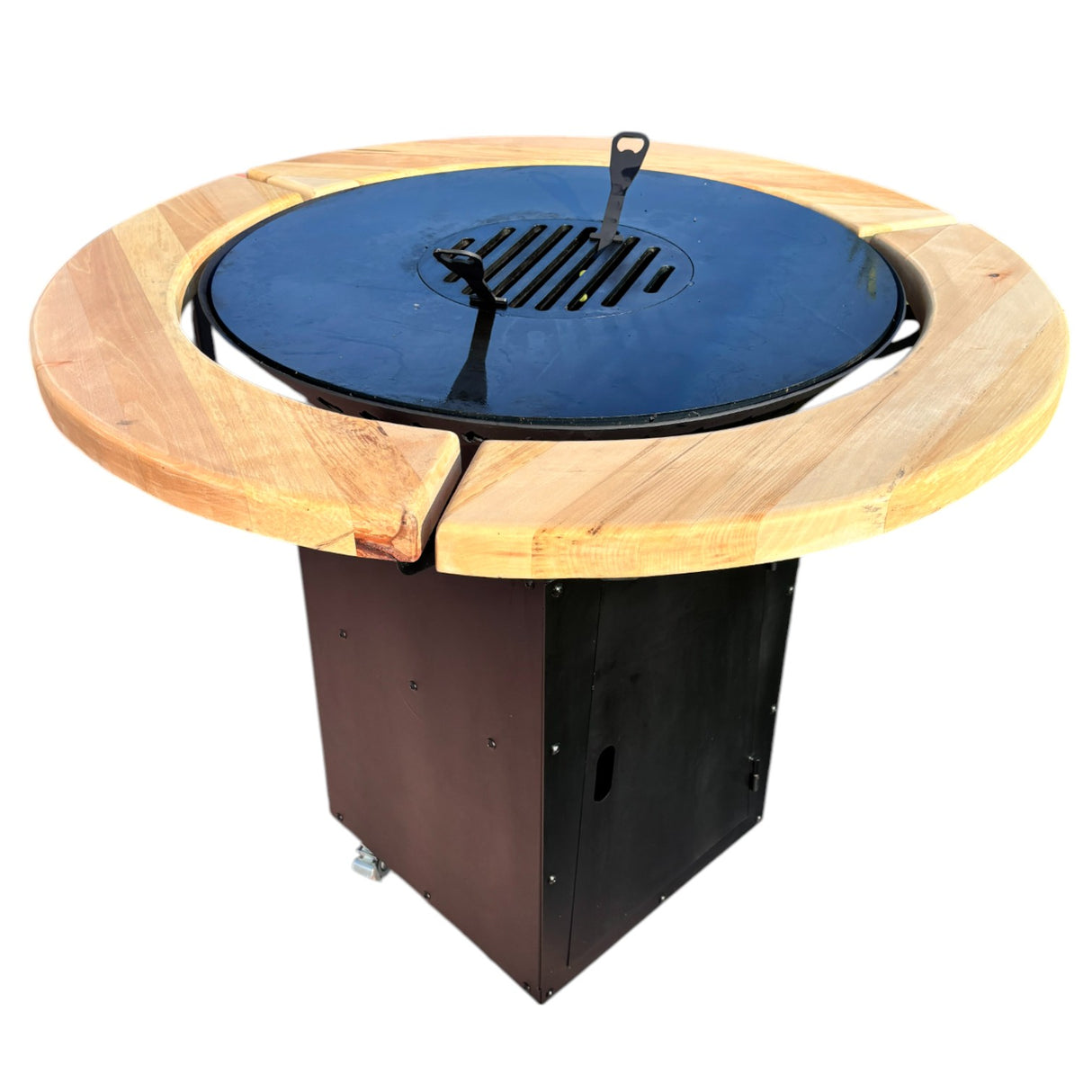 Gratar Rotund de gradina diametru 75 cm fire pit cu Plita rotunda 10 mm Otel dur