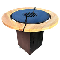 Gratar Rotund de gradina diametru 75 cm fire pit cu Plita rotunda 10 mm Otel dur