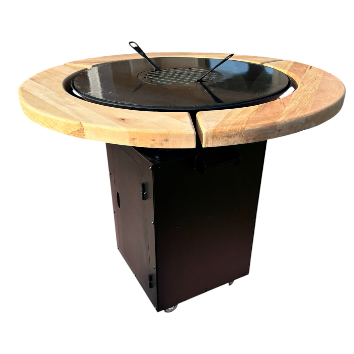 Gratar Rotund de gradina diametru 75 cm fire pit cu Plita rotunda 10 mm Otel dur