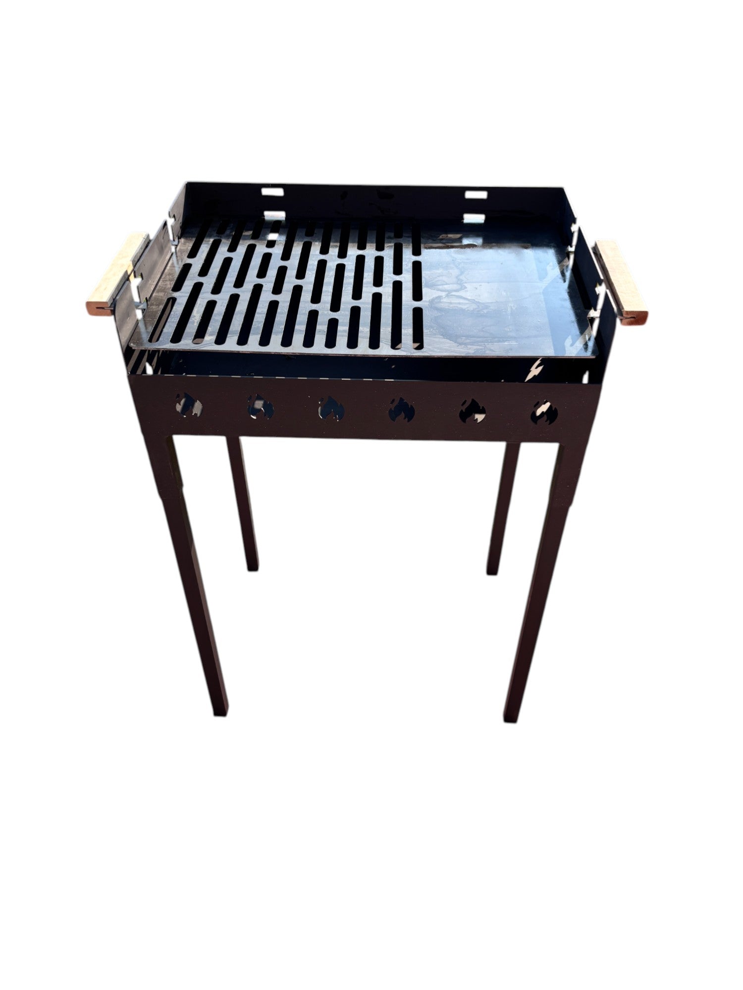 Gratar gradina portabil, cu masa polita lucru reglabil pe inaltime de gatire  65X45X95 CM