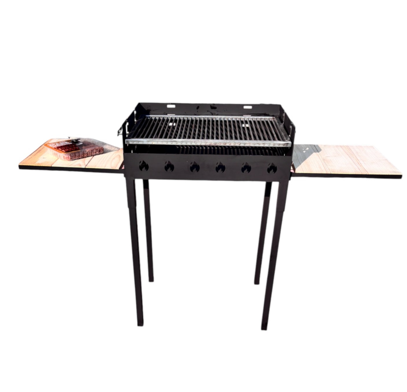 Gratar gradina portabil, cu masa polita lucru reglabil pe inaltime de gatire  65X45X95 CM