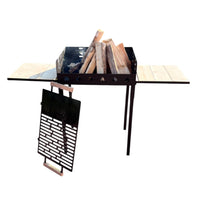 Gratar gradina portabil, cu masa polita lucru reglabil pe inaltime de gatire  65X45X95 CM