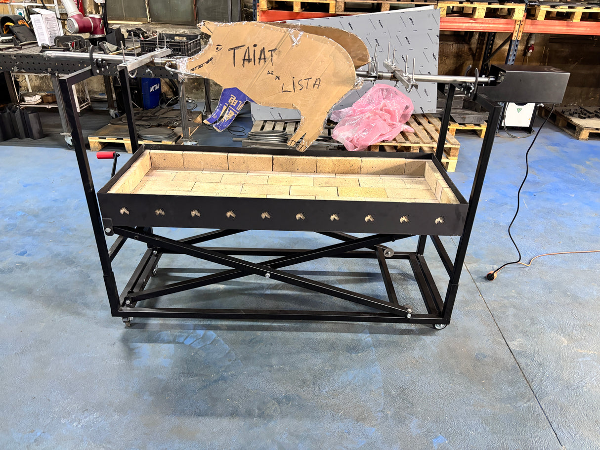 Protap Rotisor inox ,electric profesional 100 kg , porc ,purcel,vitel,berbecut,berbec ,cu focar reglabil, 160 cm x 60 cm