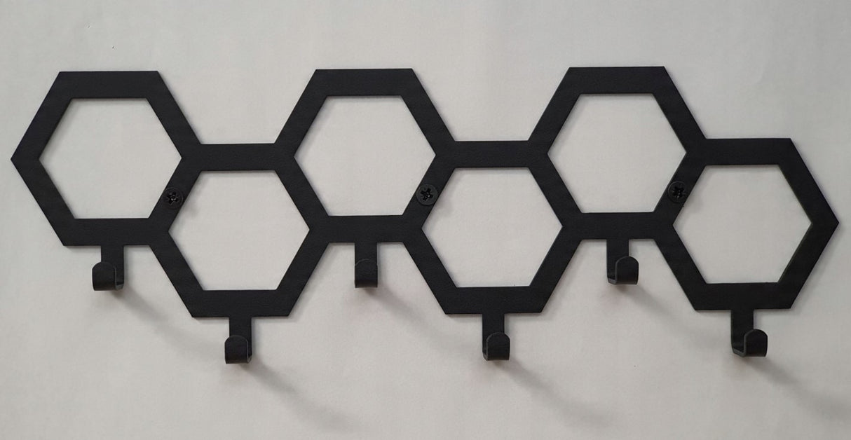 Cuier hol/baie/sufragerie , de Perete Metalic Negru Tip Fagure – Modern