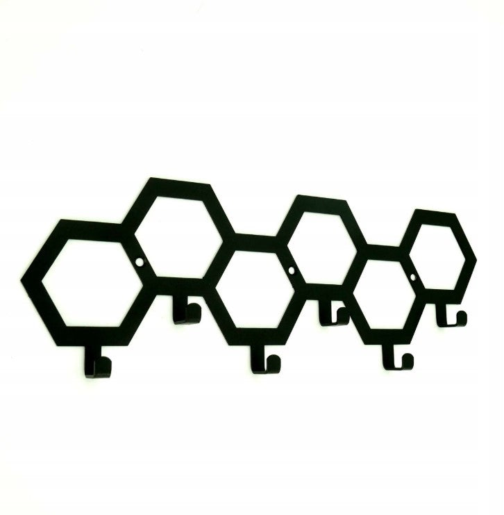 Cuier hol/baie/sufragerie , de Perete Metalic Negru Tip Fagure – Modern