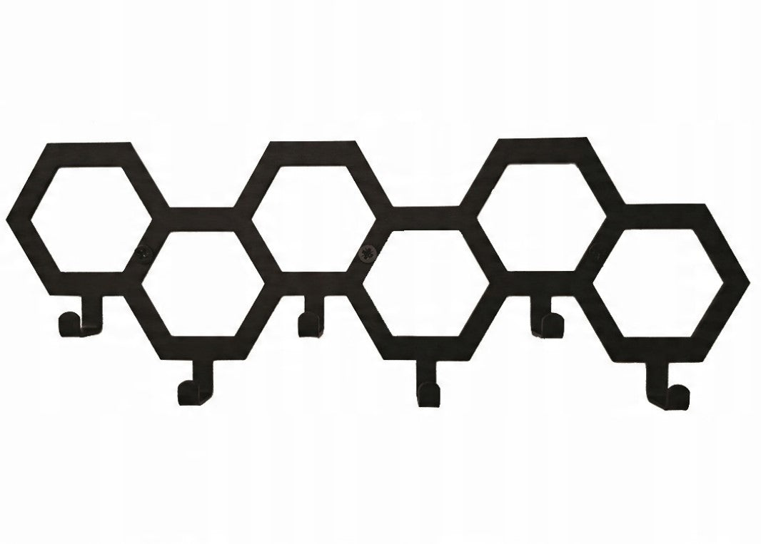 Cuier hol/baie/sufragerie , de Perete Metalic Negru Tip Fagure – Modern