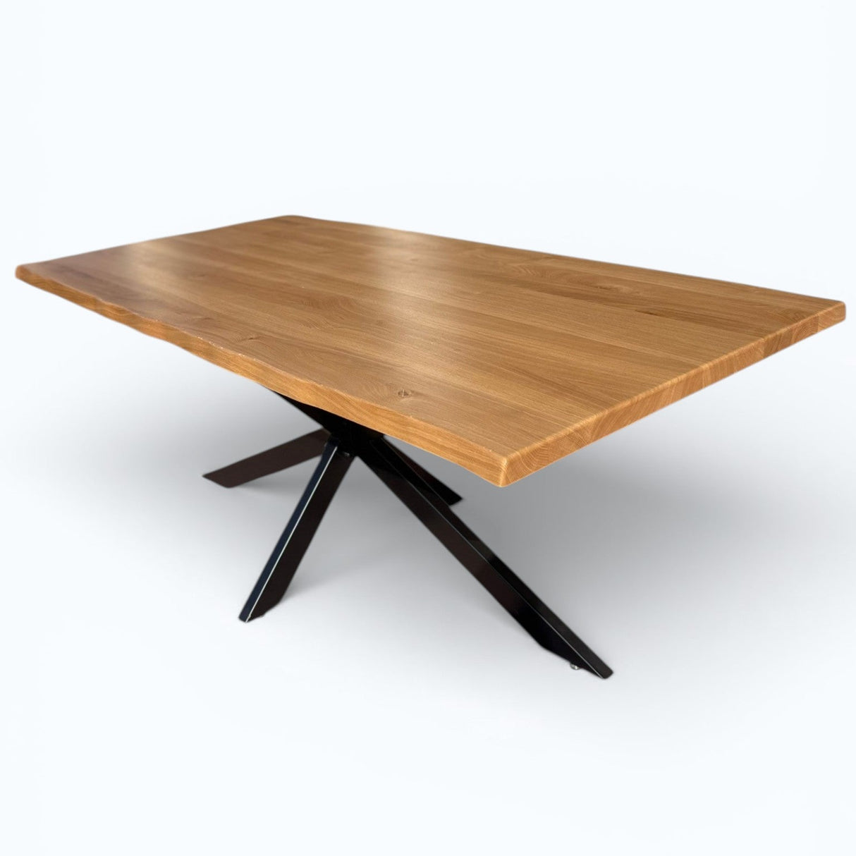 Masa Lemn Masiv stejar | Picioare Metal, Design Modern, 200x95cm|