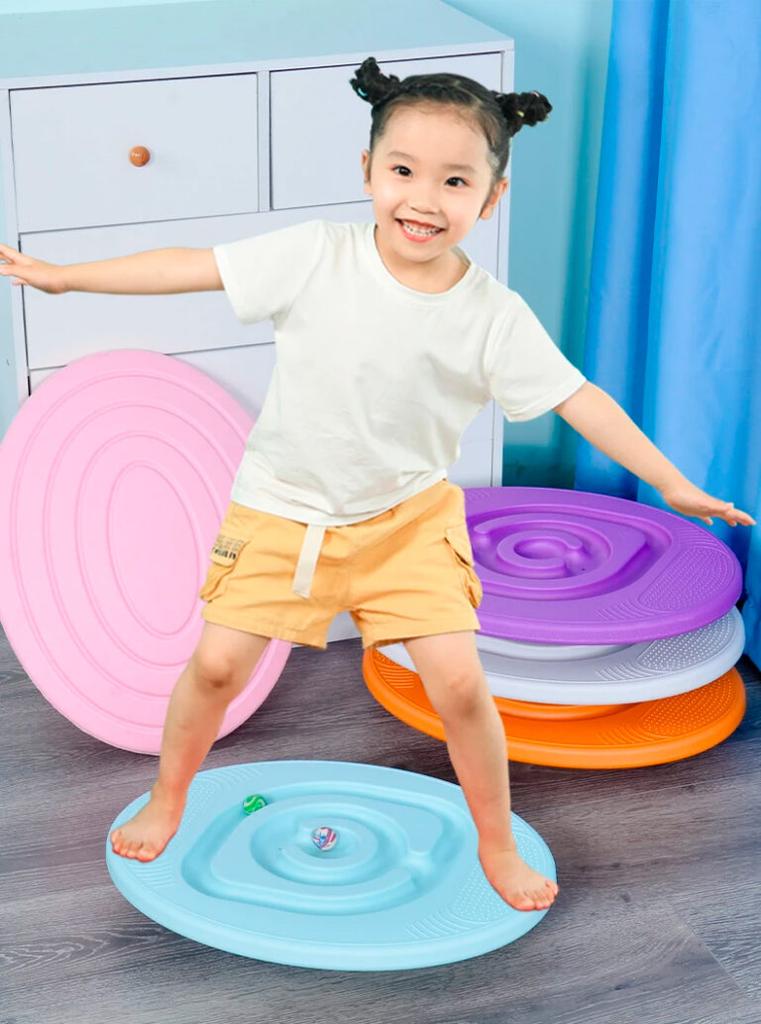 Placa de echilibru senzoriala, joc cu labirint, jucarie placa rotunda pentru copii