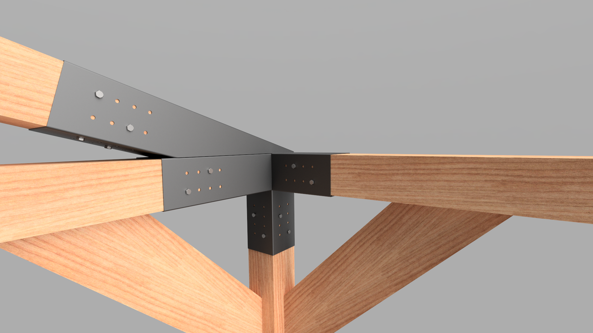 Pavilion de gradina, garaj, pergola din lemn rindeluit + imbinari de fier, 3x4 m