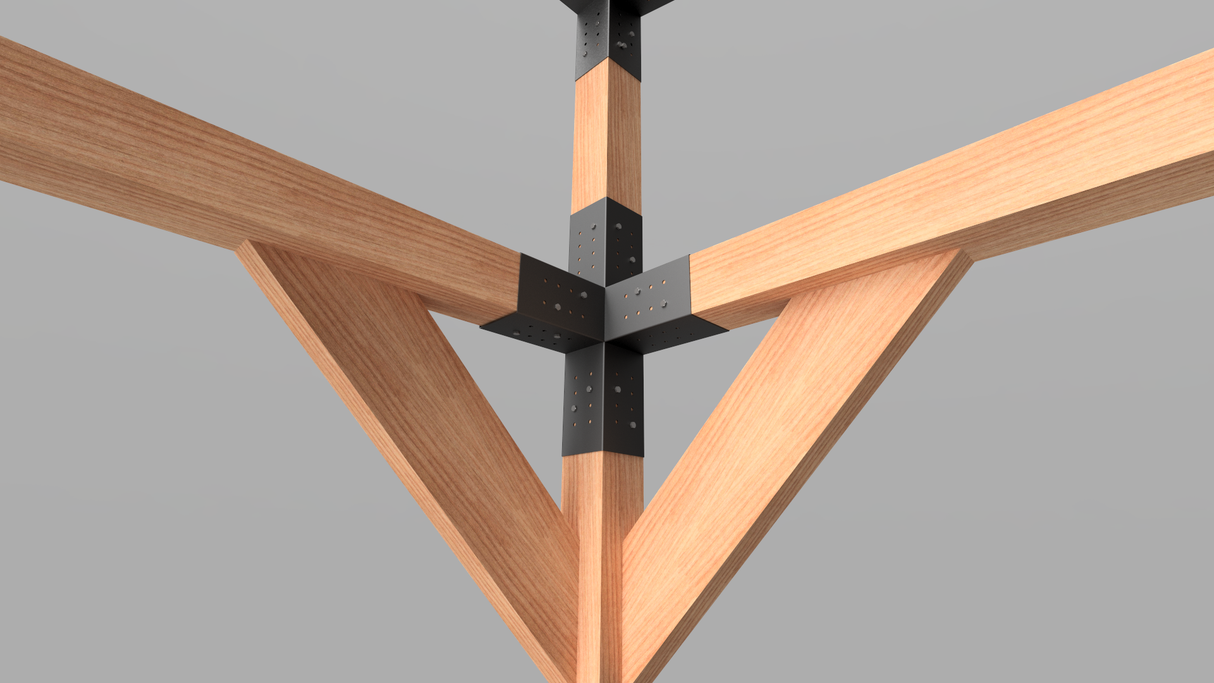 Pavilion de gradina, garaj, pergola din lemn rindeluit + imbinari de fier, 3x4 m