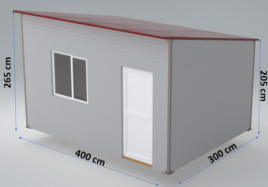 Casa modulara , 3x4 m ,Tiny house,Sopron , Magazie Gradina /Deozitare  cu imbinari din fier / structura din lemn