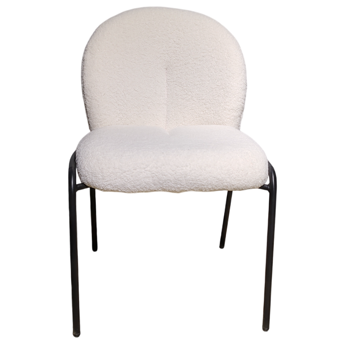 Scaun bucatarie, scaun bar, scaun dining, scaun tapitat, 52x62x87 cm, alb