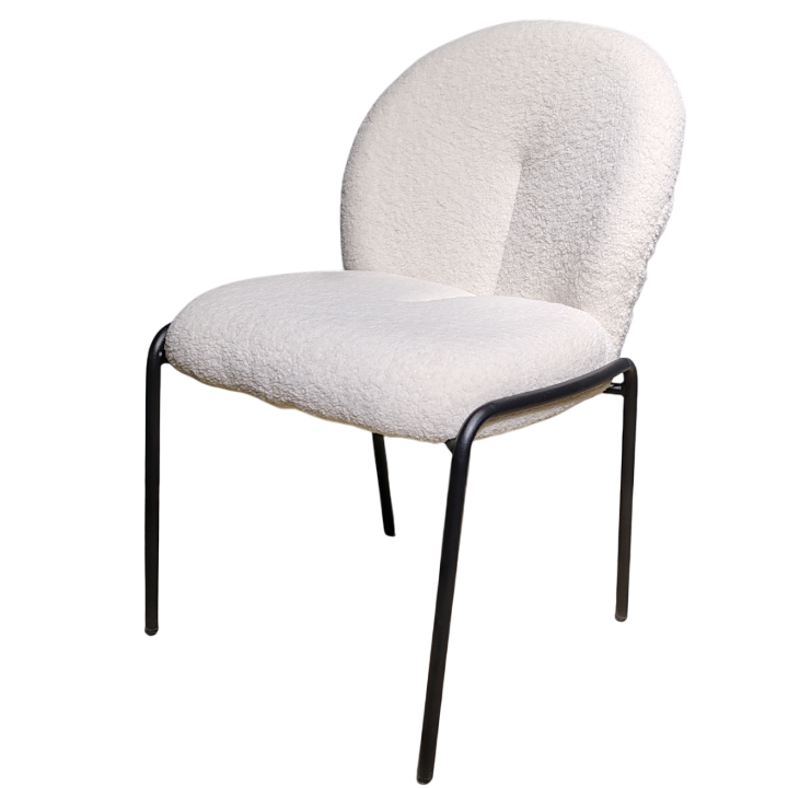 Scaun bucatarie, scaun bar, scaun dining, scaun tapitat, 52x62x87 cm, alb