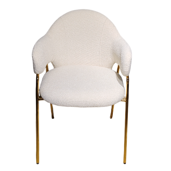 Scaun bucatarie, scaun bar, scaun dining, scaun tapitat, cadru metalic, perna burete, elegant, ergonomic 55 X 78 cm, alb