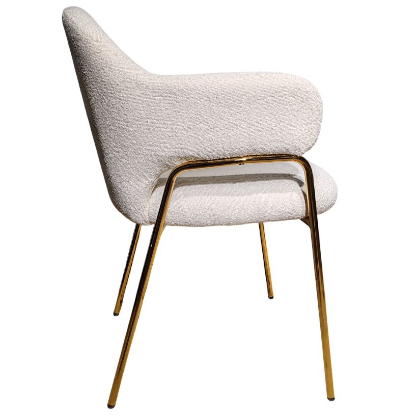 Scaun bucatarie, scaun bar, scaun dining, scaun tapitat, cadru metalic, perna burete, elegant, ergonomic 55 X 78 cm, alb