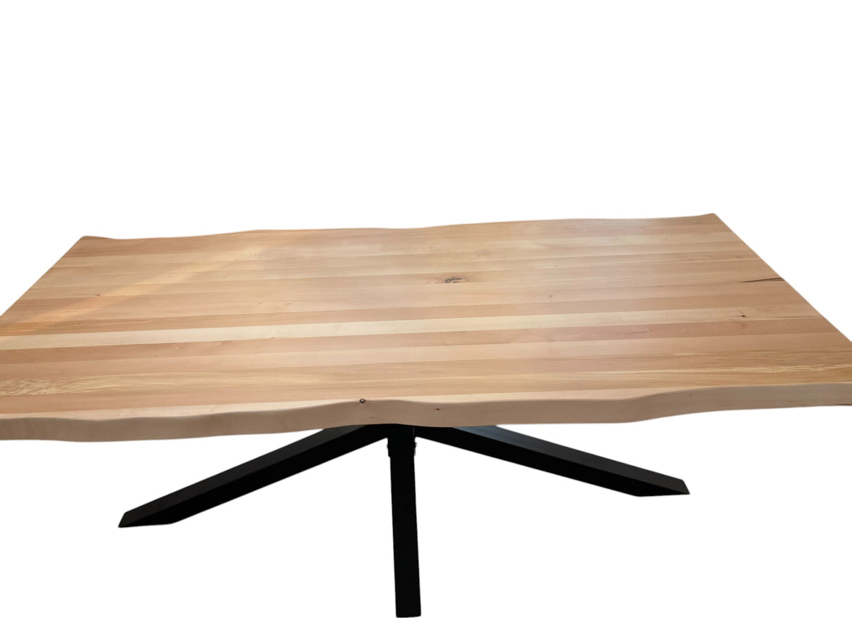 Masa bucatarie din lemn masiv cu picioare metalice, living/dinning, 200x100x77cm