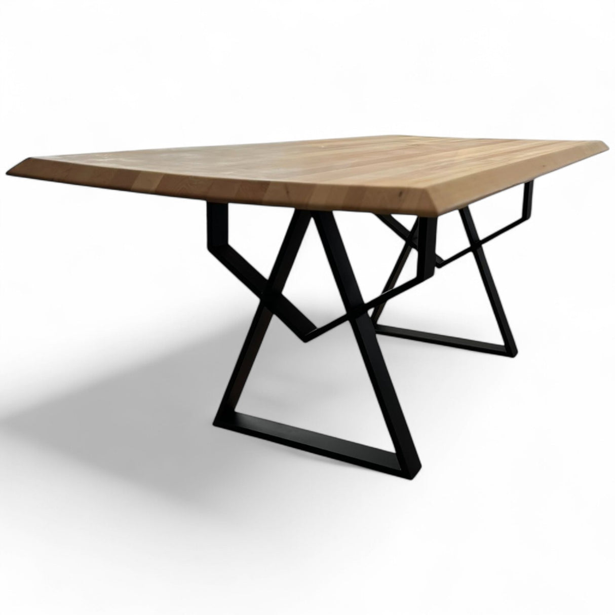 Masa lemn oval de tei, cu picioare metal, 200x100x78 cm, set Kiara