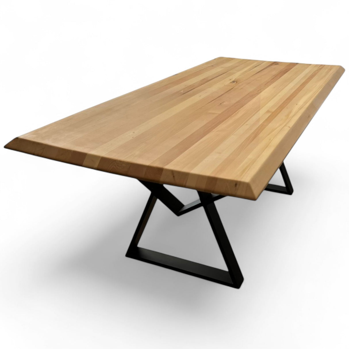 Masa lemn oval de tei, cu picioare metal, 200x100x78 cm, set Kiara