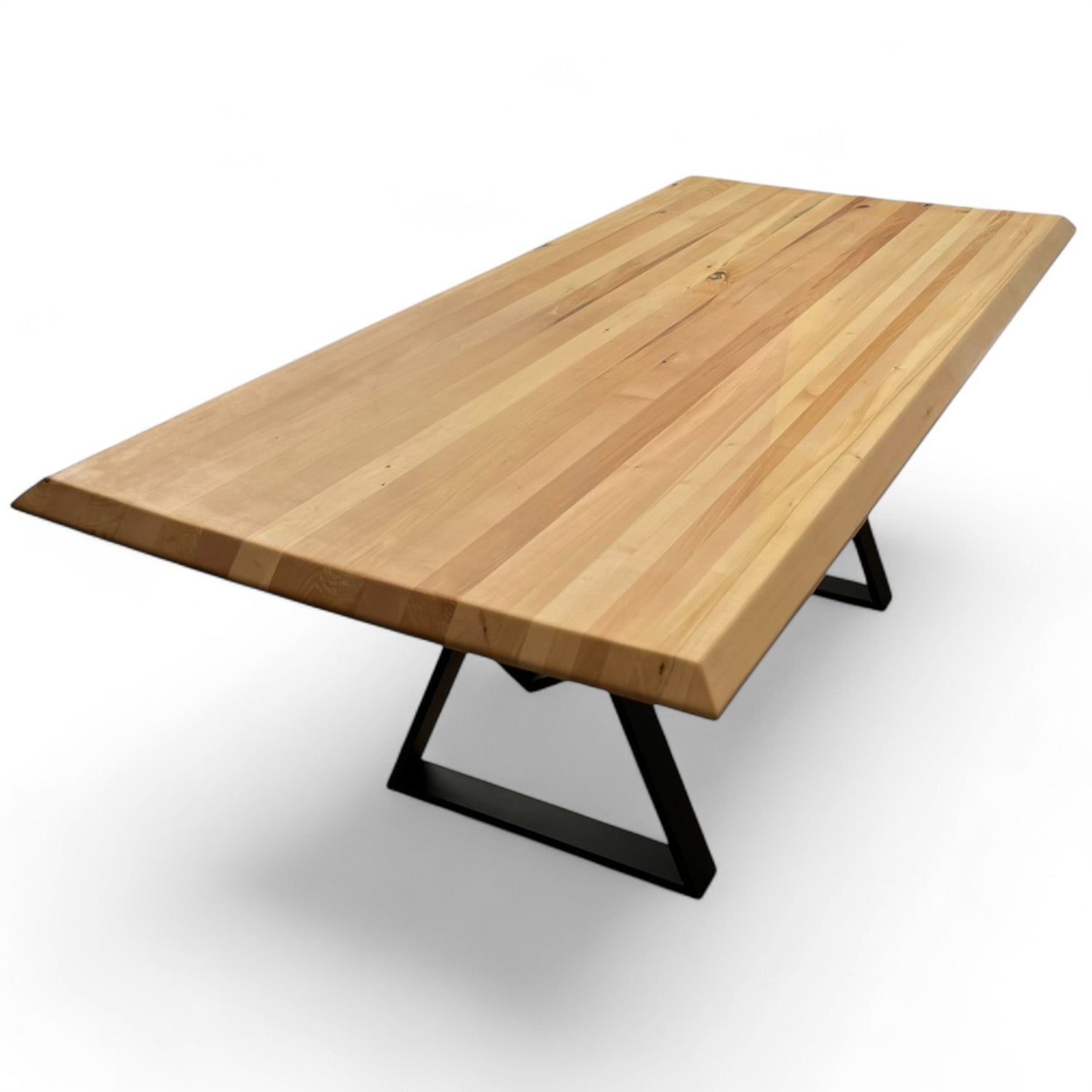 Masa lemn oval de tei, cu picioare metal, 200x100x78 cm, set Kiara