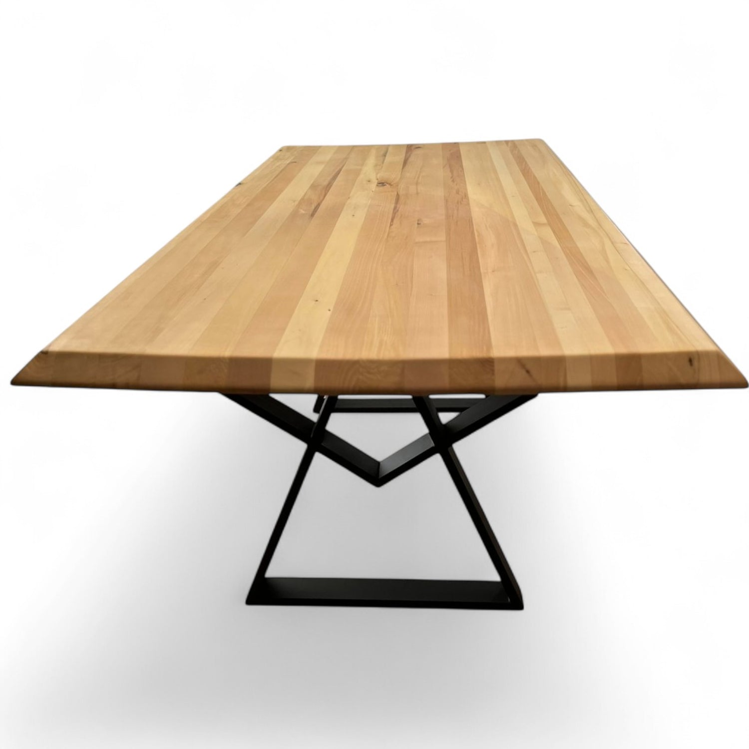 Masa lemn oval de tei, cu picioare metal, 200x100x78 cm, set Kiara
