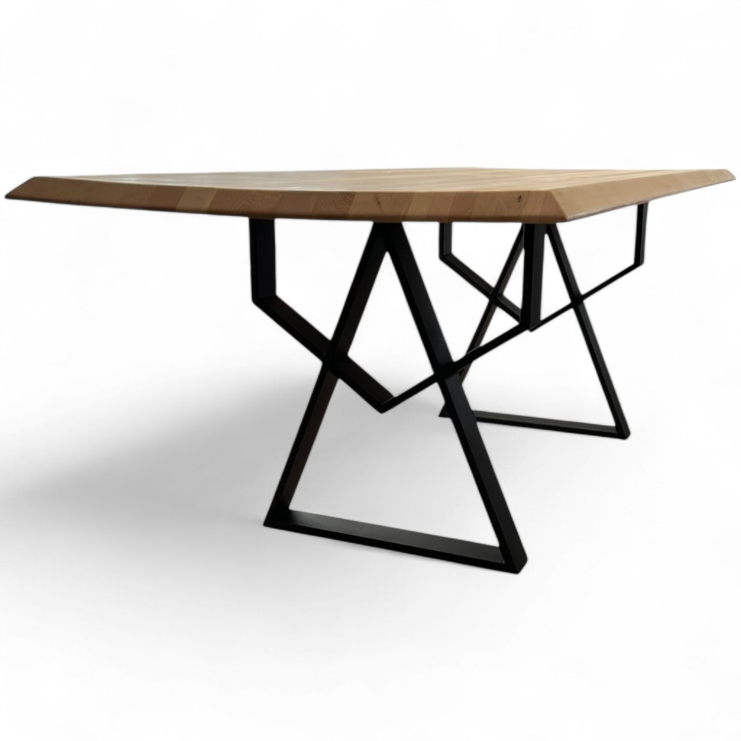 Masa lemn oval de tei, cu picioare metal, 200x100x78 cm, set Kiara