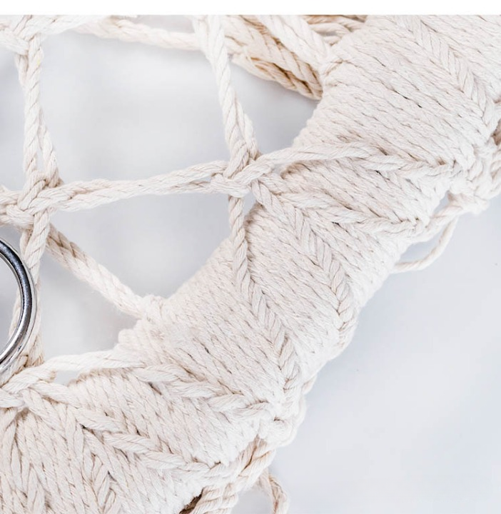 Fotoliu suspendat, Hamac tip scaun, din bumbac, suspendat, pentru interior sau terasa