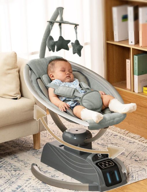 Leagan electric bebe, balansoar bebelusi, cu melodii, aplicatie monitorizare telefon,