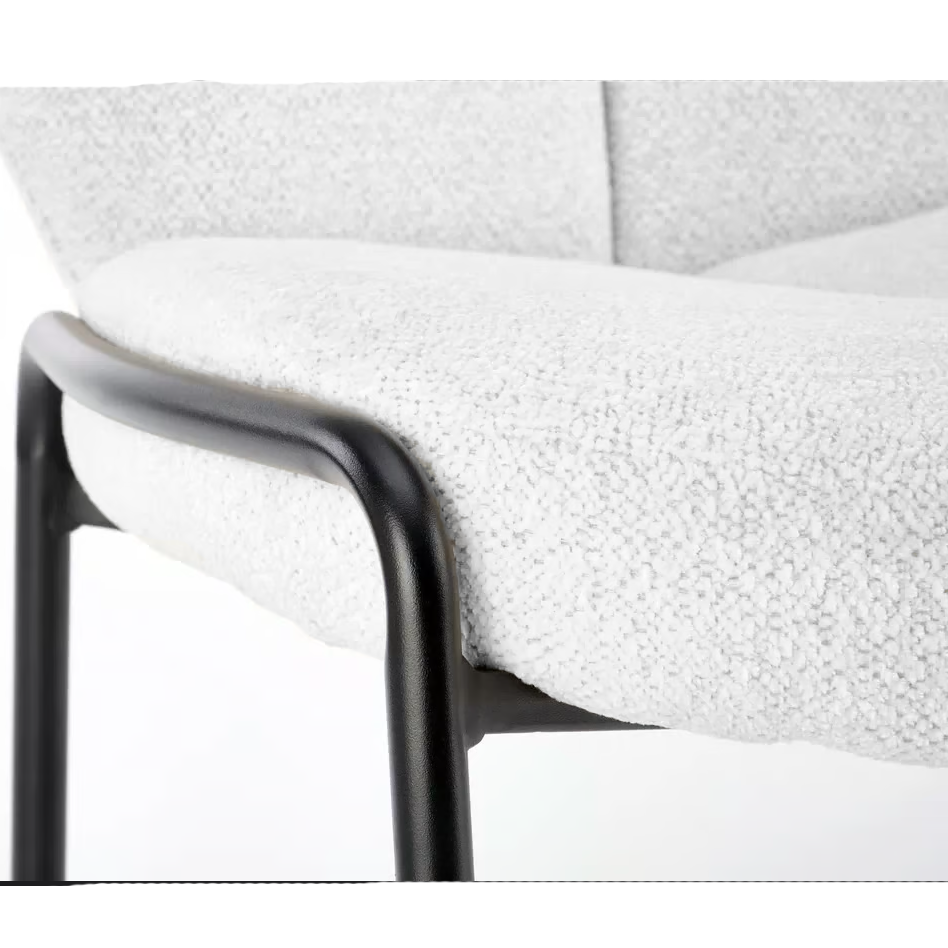 Scaun bucatarie, scaun bar, scaun dining, scaun tapitat, 52x62x87 cm, alb