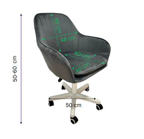 Scaun birou, modern, din catifea, cu inaltime reglabila intre 50-60 cm