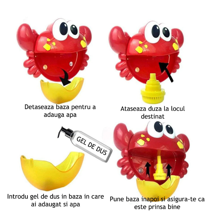 Jucarie muzicala de baie, jucarie interactiva, cu baloane de sapun, ventuze, broscuta verde, 18+luni Green