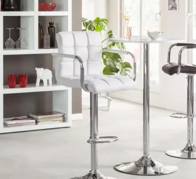 Scaun bar, scaun salon, inaltime reglabila, dimensiuni 116x43cm, negru