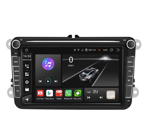 Mp5 player auto, navigatie, radio multimedia VW cu Mirroring Android/iOS, hărți offline, control pe volan, bluetooth 5.0