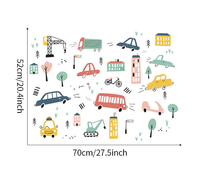 Sticker autocolant de perete pentru camera copilulu, rezistent la zgarieturi si apa, 158x52 cm, diverse modele