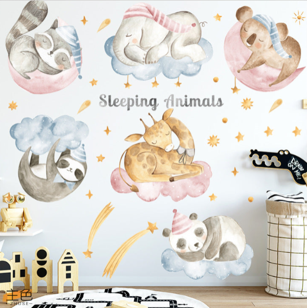 Sticker autocolant de perete pentru camera copilulu, rezistent la zgarieturi si apa, 158x52 cm, diverse modele