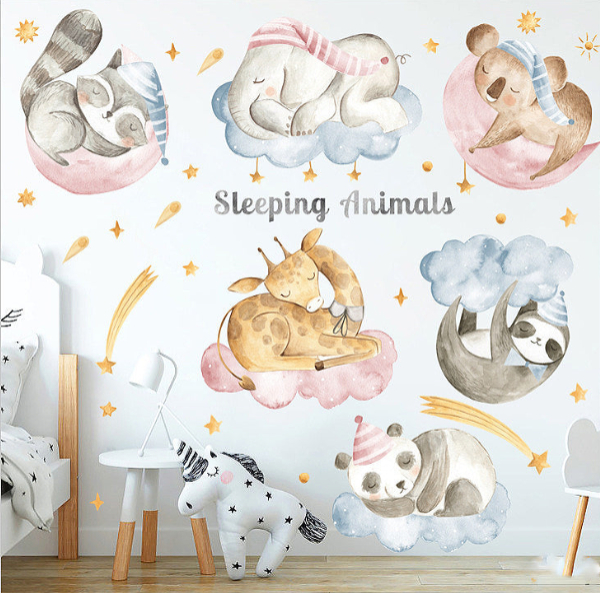 Sticker autocolant de perete pentru camera copilulu, rezistent la zgarieturi si apa, 158x52 cm, diverse modele