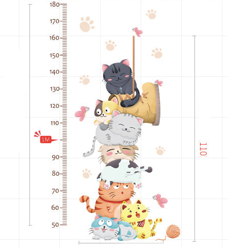 Sticker autocolant de perete pentru camera copilulu, rezistent la zgarieturi si apa, 158x52 cm, diverse modele