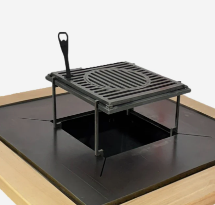 Suport metalic pentru ceaun, din otel, potrivit pentru firepit rotund, 14 cm