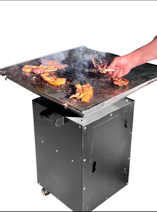 Gratar de gradina, plita 75x75 cm fire pit cu grosime 6, 8 sau 10 mm, Otel dur, fara blat