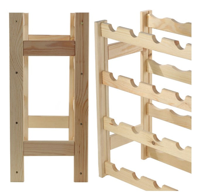 Suport sticle vin, raft vin pentru casa sau pivnita, beci, din lemn, rezistent, 20 sticle, 54.2 x 53 x 25.3 cm