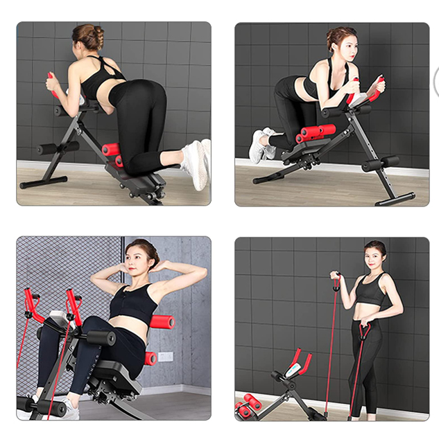 Aparat de fitness multifunctional pentru abdomene cu corzi incluse, display, abdomene, spate, brate
