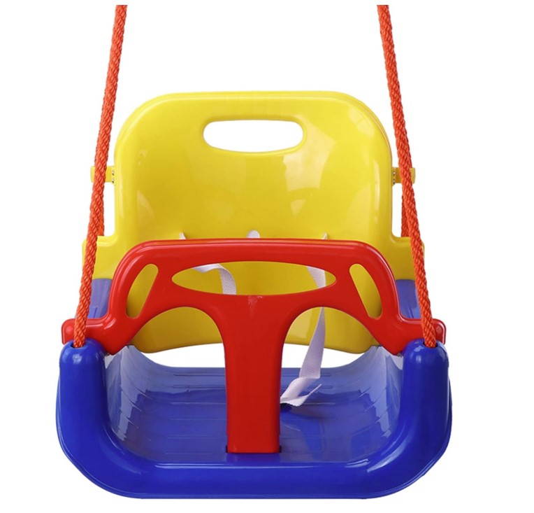 Leagan multifunctional pentru copii mici, cu centura de siguranta si accesorii de prindere incluse