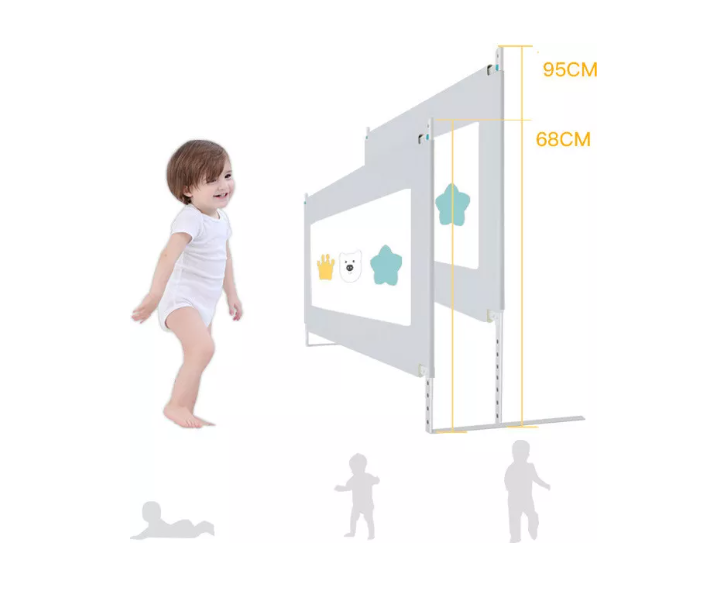Set 3 bariere protectie culisante + STABILIZATOR pentru pat, inaltime reglabila 68-98 cm, 160 cm 180 cm 200 cm