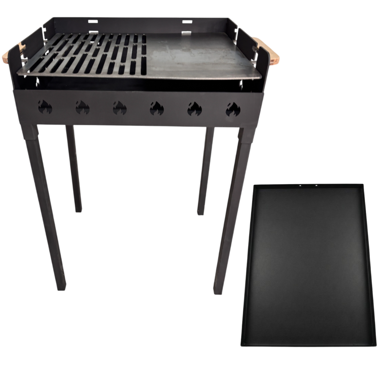 Gratar Gradina 3 mm+ plita, reglabil pe inaltime de gatire , 65X45X h95 CM