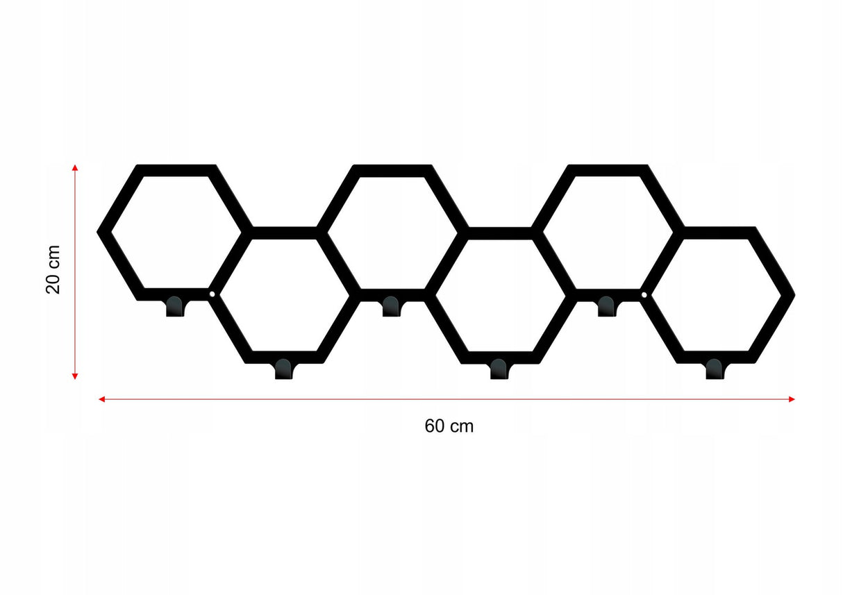Cuier hol/baie/sufragerie , de Perete Metalic Negru Tip Fagure – Modern